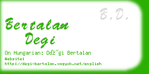 bertalan degi business card